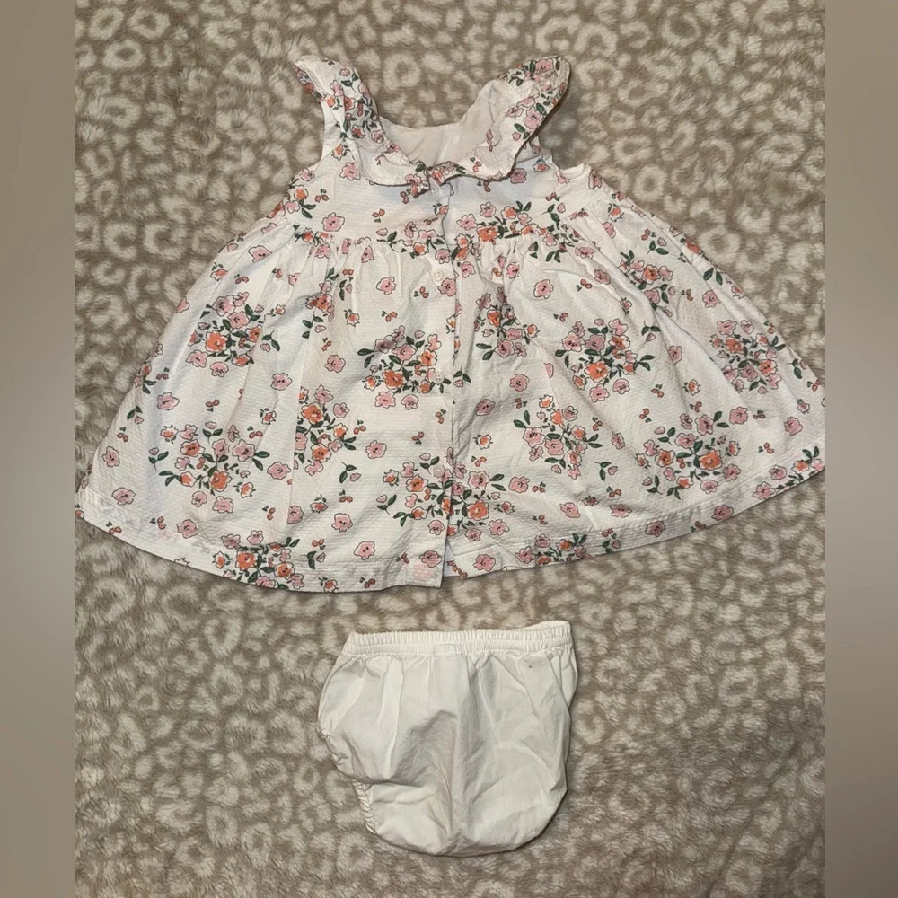 Carter's 6mo Pink and White Dress and Sweater Bundle